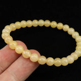 H&E社 サチャロカイエローアゼツライト（AZOZEO) 6mm玉ブレスレット 証明書付 10.3g (ID:81612)