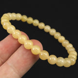 H&E社 サチャロカイエローアゼツライト（AZOZEO) 6mm玉ブレスレット 証明書付 10.3g (ID:81612)