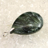 セラフィナイト クリノクロア　40mmドロップ ペンダントトップ 14.5g (ID:81750)