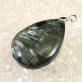 セラフィナイト クリノクロア　40mmドロップ ペンダントトップ 14.5g (ID:81750)