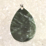 セラフィナイト クリノクロア　40mmドロップ ペンダントトップ 14.5g (ID:81750)