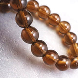 群馬県産 スモーキークォーツ 煙水晶　8mm玉ブレスレット 17.9g *希少* (ID:82099)