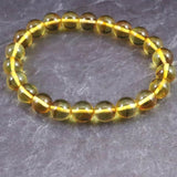 天然琥珀 バルティックアンバー 虫入り　アンバー  8.5mm玉ブレスレット 8.2g (ID:82243)