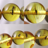 天然琥珀 バルティックアンバー 虫入り　アンバー  8.5mm玉ブレスレット 8.2g (ID:82243)