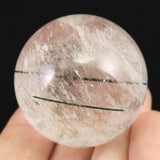 ザギマウンテンクォーツ エジリン入り 38mmスフィア 76.5g (ID:82390)