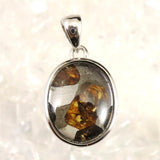 ロシア産　パラサイト隕石　13.5mmオーバル　ペンダントトップ 1.90g (ID:82432)