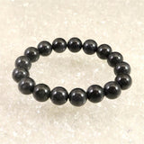糸魚川翡翠 ヒスイ 黒 12ｍｍ玉ブレスレット ディレクトリカード付 54.5g (ID:82492)