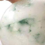 ミャンマー産 グリーン翡翠 ヒスイ 60mm小皿 39.3g (ID:82498)