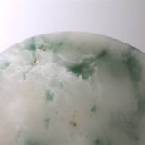 ミャンマー産 グリーン翡翠 ヒスイ 60mm小皿 39.3g (ID:82498)