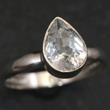 ロシア産 フェナカイト 8.2mm ペアシェイプカット リング 16号 (ID:82596)