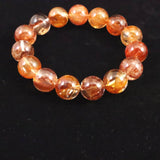 ヘマタイトインクォーツ ライモナイトインクォーツ 14mm玉ブレスレット 60.8g (ID:82871)