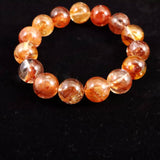 ヘマタイトインクォーツ ライモナイトインクォーツ 14mm玉ブレスレット 60.8g (ID:82871)