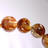 ヘマタイトインクォーツ ライモナイトインクォーツ 14mm玉ブレスレット 60.8g (ID:82871)