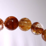 ヘマタイトインクォーツ ライモナイトインクォーツ 14mm玉ブレスレット 60.8g (ID:82871)