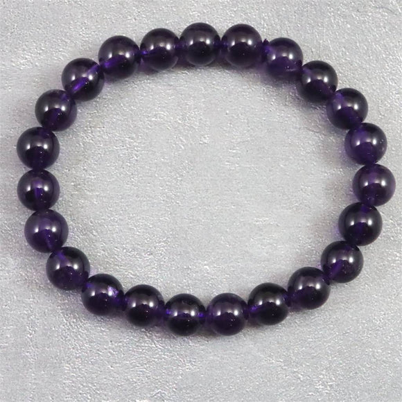 ウルグアイ産 アメジスト 8.5m玉ブレスレット 20.1g (ID:83035)
