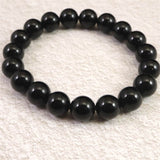 チベット産 天然モリオン水晶 4A  10mm玉 ブレスレット 30.9g (ID:83040)