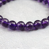 ウルグアイ産 アメジスト 7.5m玉ブレスレット 15.0g (ID:83357)