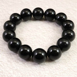 チベット産 天然モリオン水晶(4A)　16mm玉 ブレスレット 84.11g (ID:83377)