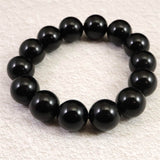 チベット産 天然モリオン水晶(4A)　16mm玉 ブレスレット 84.11g (ID:83377)