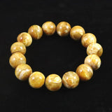 バルト海産 ゴールデンオパール 15mm玉ブレスレット 58.5g (ID:83529)
