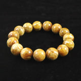 バルト海産 ゴールデンオパール 15mm玉ブレスレット 58.5g (ID:83529)