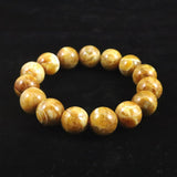 バルト海産 ゴールデンオパール 15mm玉ブレスレット 58.5g (ID:83529)