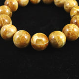 バルト海産 ゴールデンオパール 15mm玉ブレスレット 58.5g (ID:83529)