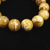 バルト海産 ゴールデンオパール 15mm玉ブレスレット 58.5g (ID:83529)