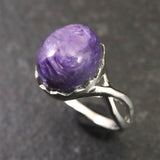 チャロアイト 12X10mmオーバル リング 14号 3.7g (ID:84199)