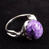 チャロアイト 12X10mmオーバル リング 14号 3.7g (ID:84199)