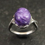 チャロアイト 12X10mmオーバル リング 14号 3.7g (ID:84199)