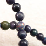 ブラックプレシャスオパール 5.5mm玉ブレスレット 5.2g (ID:84290)