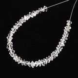 米国NY州産 ハーキマーダイヤモンド 結晶 ビーズ　1連 type.A (ID:84405)