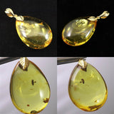 天然琥珀　バルティックアンバー 25mm ペアシェイプ ペンダントトップ 2.9g (ID:84429)
