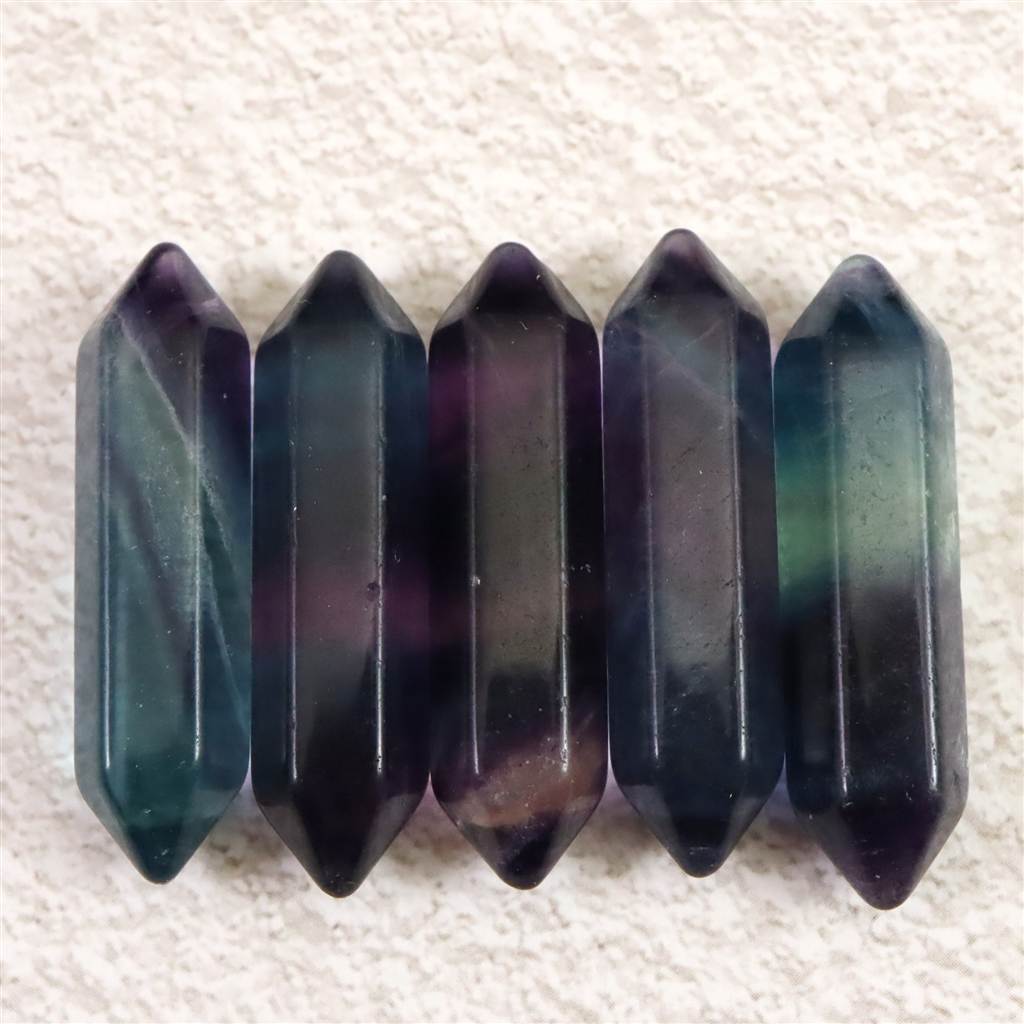 フローライト 蛍石 両剣ポイント ルース 5個セット 22.0g (ID:84598