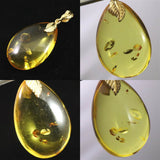 天然琥珀　バルティックアンバー 25mm ペアシェイプ ペンダントトップ 2.7g (ID:84651)