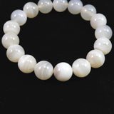 北海道 花石メノウ 瑪瑙 12mm玉 ブレスレット ディレクトリカード付 43.4g (ID:84779)