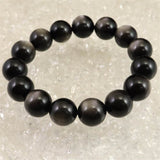 シルバーオブシディアン  14mm玉ブレスレット 47.4g (ID:84902)