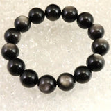 シルバーオブシディアン  14mm玉ブレスレット 47.4g (ID:84902)