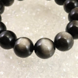 シルバーオブシディアン  14mm玉ブレスレット 47.4g (ID:84902)