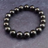 ノーブルシュンガイト  エリートシュンガイト　10mm玉ブレスレット 26.6g (ID:85016)