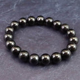 ノーブルシュンガイト  エリートシュンガイト　10mm玉ブレスレット 26.6g (ID:85016)