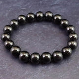 ノーブルシュンガイト  エリートシュンガイト　10mm玉ブレスレット 26.6g (ID:85016)