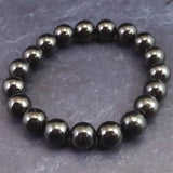 ノーブルシュンガイト  エリートシュンガイト　10mm玉ブレスレット 26.6g (ID:85016)