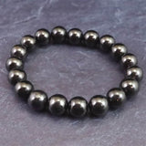 ノーブルシュンガイト  エリートシュンガイト　10mm玉ブレスレット 26.6g (ID:85016)