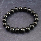 ノーブルシュンガイト  エリートシュンガイト　10mm玉ブレスレット 26.6g (ID:85016)