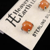 H&E社 サチャロカ ローズアゼツライト(AZOZEO)  6mmラウンド　ピアス 証明書付　 (ID:85040)