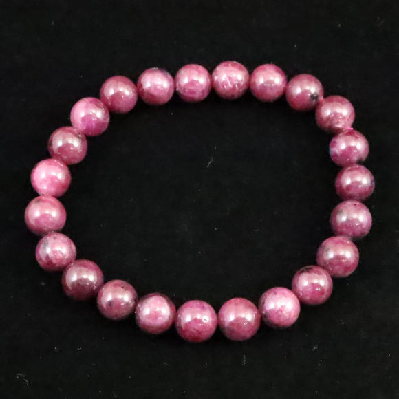 天然ルビー  8mm玉 ブレスレット 24.9g　 (ID:85150)