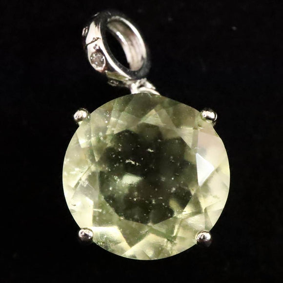 リビアンデザートグラス 13mmラウンドカット ペンダントトップ 2.7g  (ID:85200)