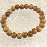 老山白檀 香木 ウッドビーズ  9mm玉ブレスレット 証明書付 8.5g (ID:85244)